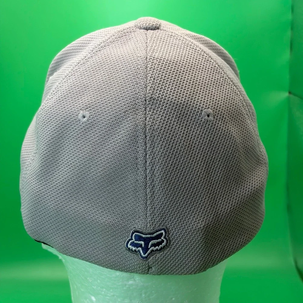 Fox Racing Baseball Hat Mens M Gray Flexfit Mesh Motocross Logo Cap Dirt Bike